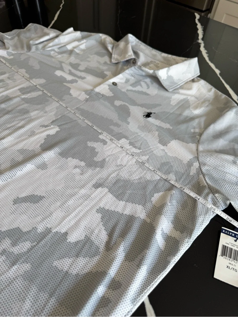 Ralph Lauren Men's Light Gray & White Camo Performance Polo